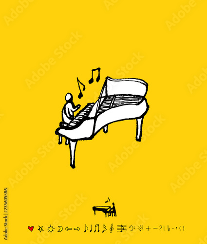 음악회 포스터 / 손으로 그린 음악 일러스트