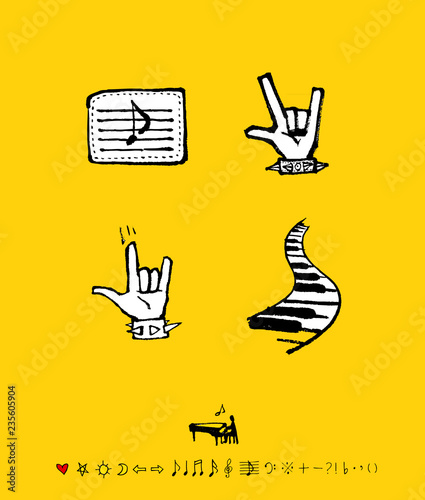 음악회 포스터 / 손으로 그린 음악 일러스트