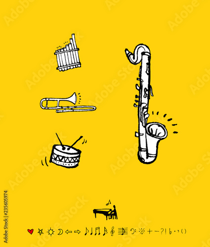 음악회 포스터 / 손으로 그린 음악 일러스트