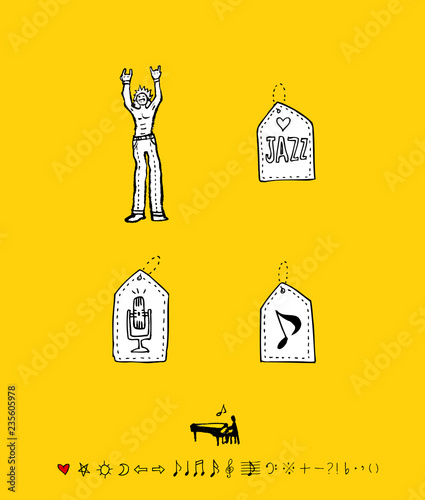 음악회 포스터 / 손으로 그린 음악 일러스트