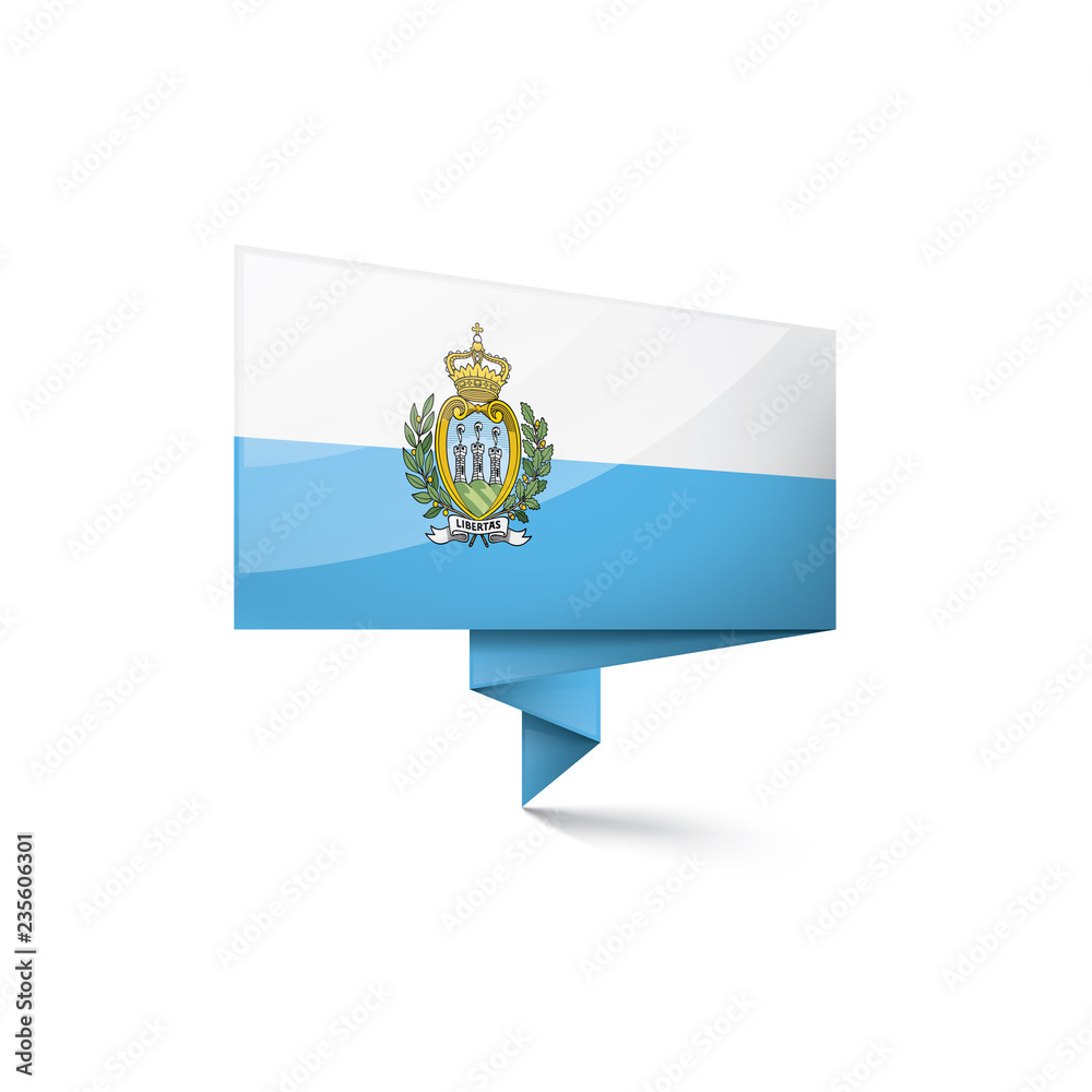 San Marino flag, vector illustration on a white background San Marino flag, vector illustration on a white background