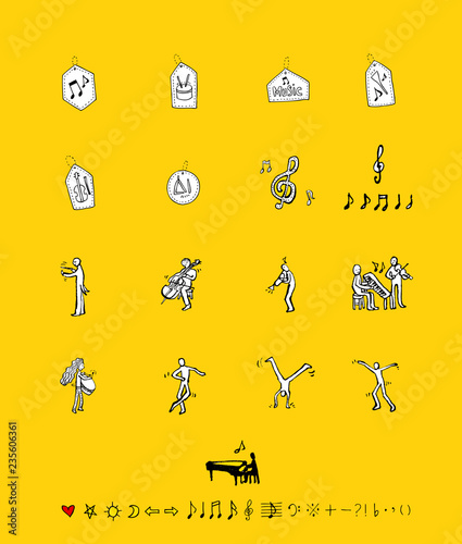 음악회 포스터 / 손으로 그린 음악 일러스트