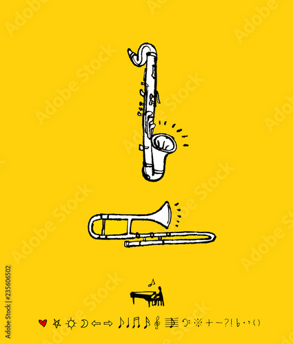 음악회 포스터 / 손으로 그린 음악 일러스트