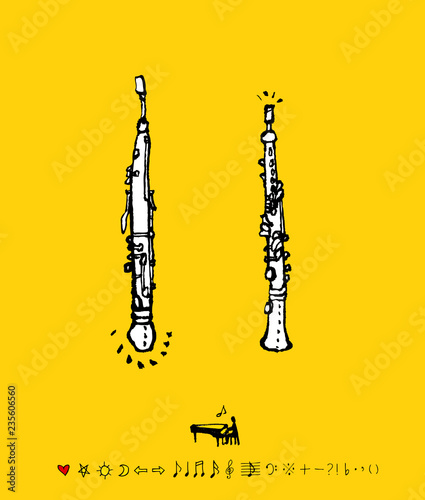 음악회 포스터 / 손으로 그린 음악 일러스트