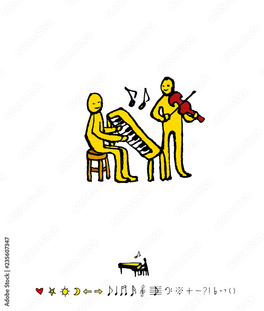 Naklejka premium 음악회 포스터 / 손으로 그린 음악 일러스트