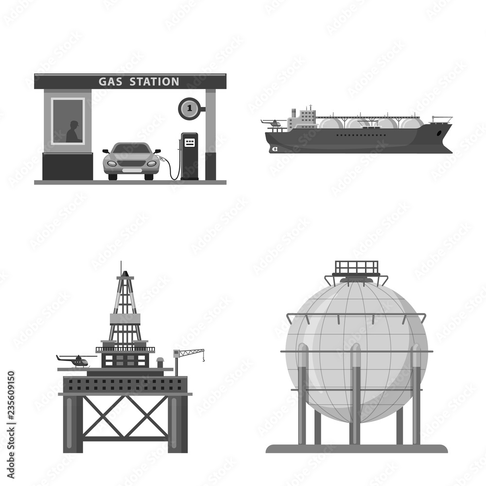 Isolated object of oil and gas logo. Collection of oil and petrol vector icon for stock. Isolated object of oil and gas logo. Collection of oil and petrol vector icon for stock.