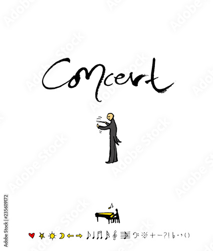 음악회 포스터 / 손으로 그린 음악 일러스트