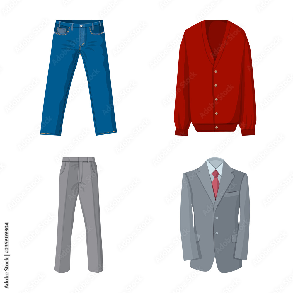 Vector design of man and clothing sign. Collection of man and wear vector icon for stock.