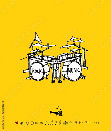 음악회 포스터 / 손으로 그린 음악 일러스트