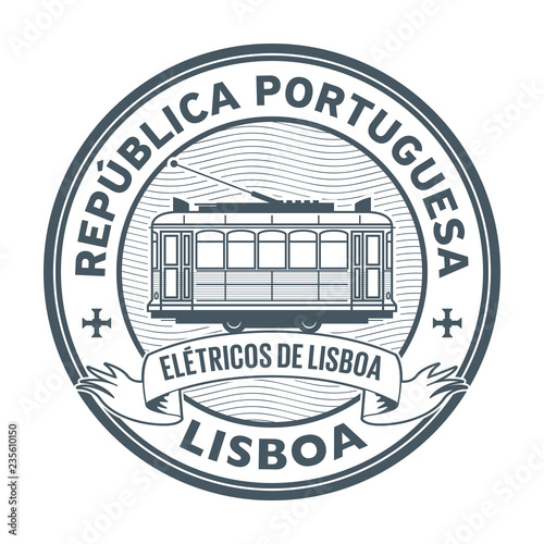 Stamp with Tram, Lisbon