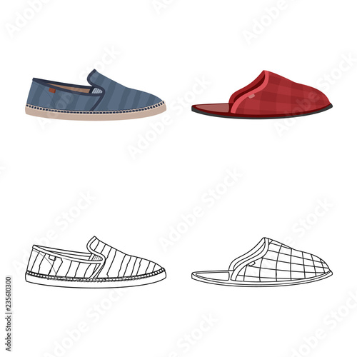 Vector design of shoe and footwear logo. Collection of shoe and foot stock vector illustration.