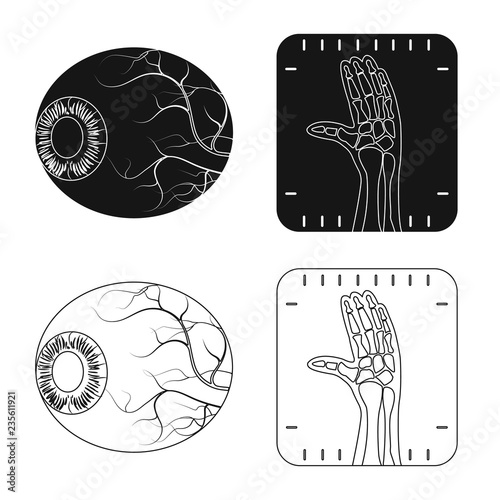 Isolated object of body and human symbol. Set of body and medical stock vector illustration.