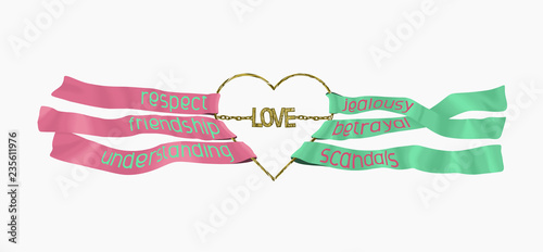 slogan about love with ribbons. illustration for t-shirts, hoodies, hoodies, clothes and other