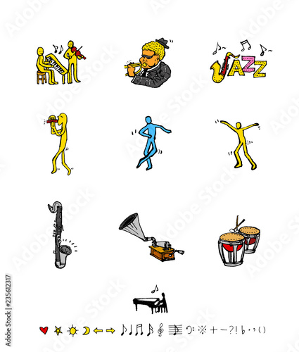 음악회 포스터 / 손으로 그린 음악 일러스트