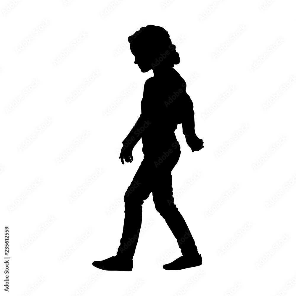 Little girl walks