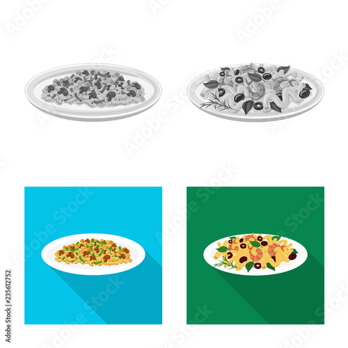 Vector illustration of pasta and carbohydrate icon. Collection of pasta and macaroni stock vector illustration.