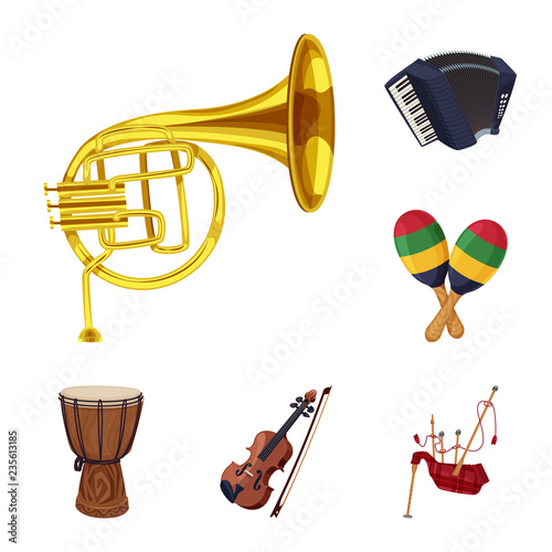 Vector illustration of music and tune icon. Collection of music and tool stock symbol for web.
