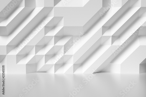 Abstract white room wall, colorless illustration.