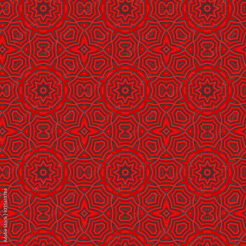Seamless color pattern from a variety of geometric shapes.