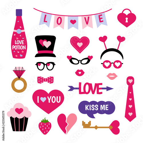 Valentine's Day photo booth props photobooth set