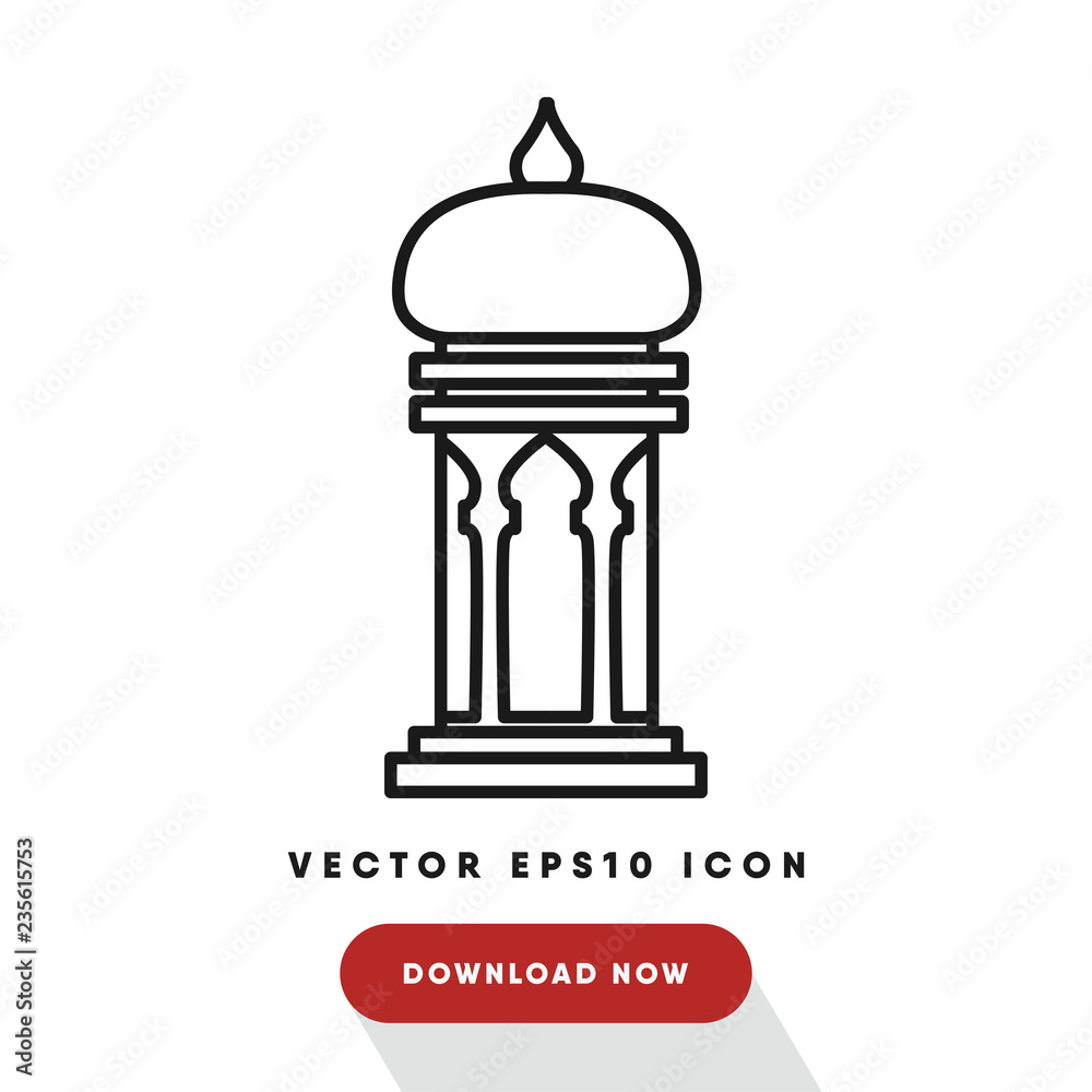 Islamic lantern vector icon
