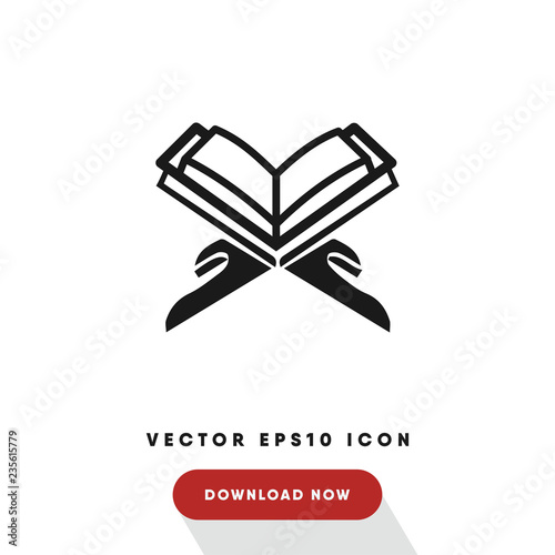 Reading Quran vector icon