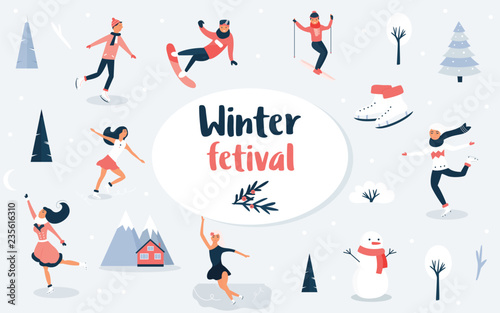Winter sport scene, Christmas event and festival