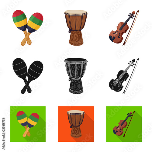 Vector design of music and tune logo. Set of music and tool stock vector illustration.