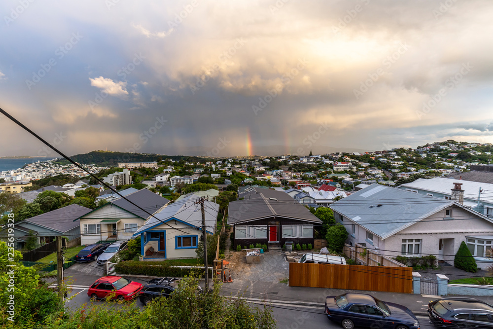 Rainbow over Wellington, New Zealand