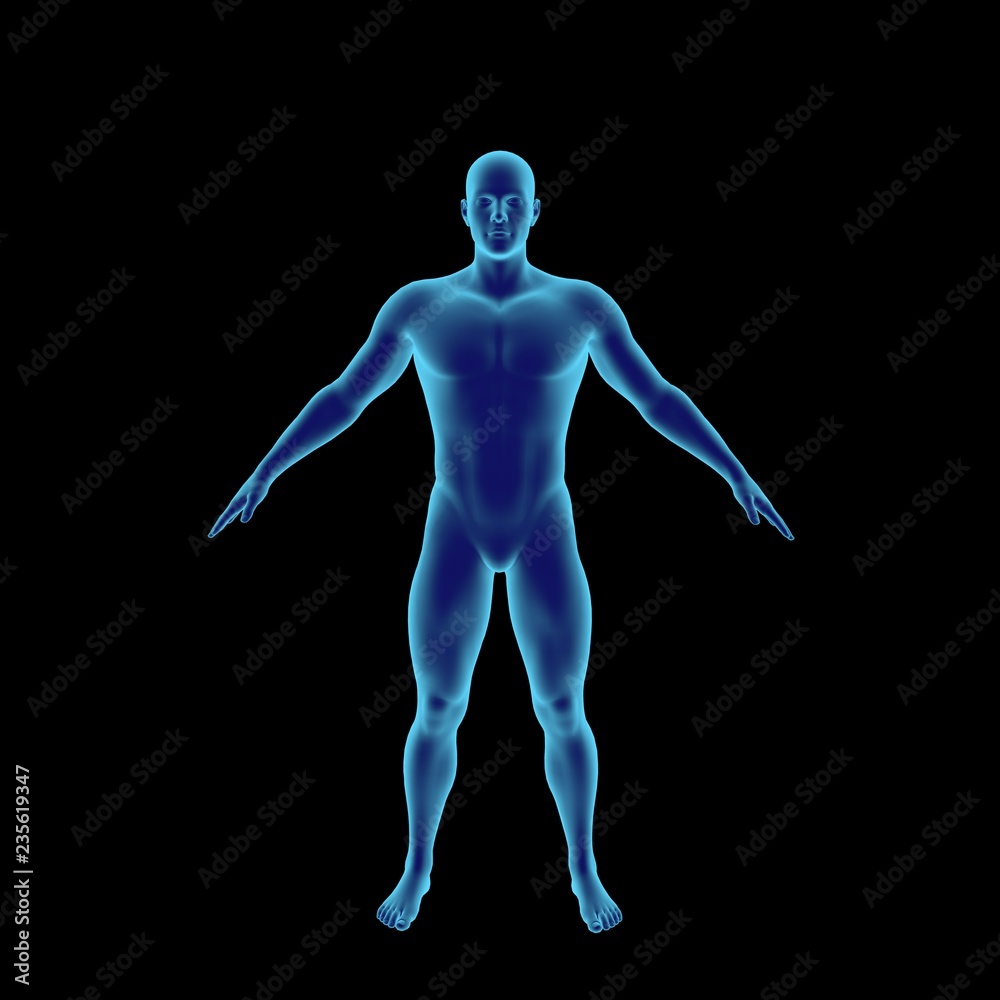 Standing man. Isolated on dark background. 3D rendering illustration. Standing man. Isolated on dark background. 3D rendering illustration.