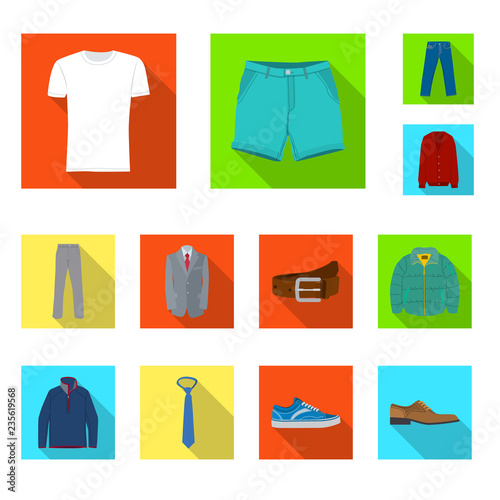 Vector design of man and clothing sign. Collection of man and wear vector icon for stock.