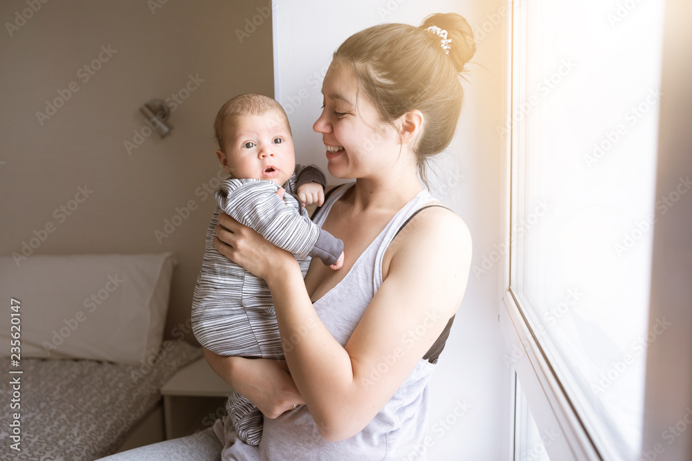 Portrait of happy mother and baby Portrait of happy mother and baby