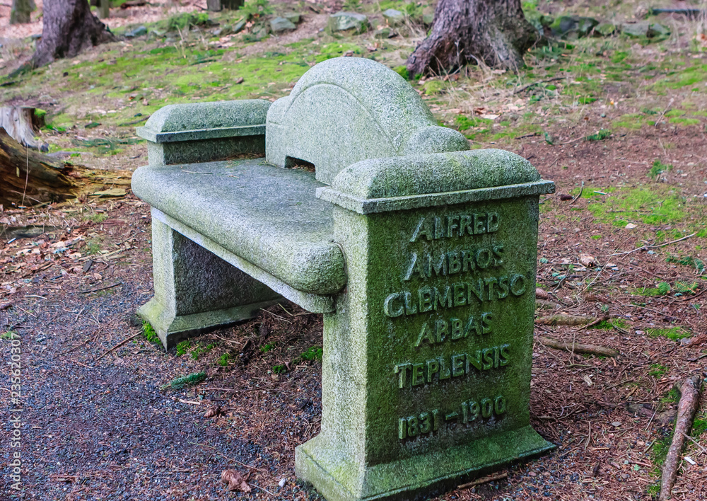 Favorite place Tepel Abbe Alfred Clements.Observation deck with simple bench. While Clements was in the rank of abbot, the construction of Marianske Lazne received a large scale .