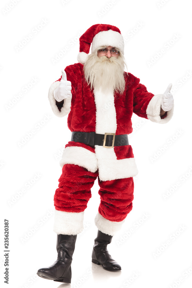 merry saint nick makes ok sign while standing merry saint nick makes ok sign while standing