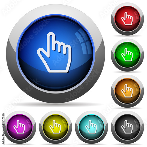 Hand cursor round glossy buttons