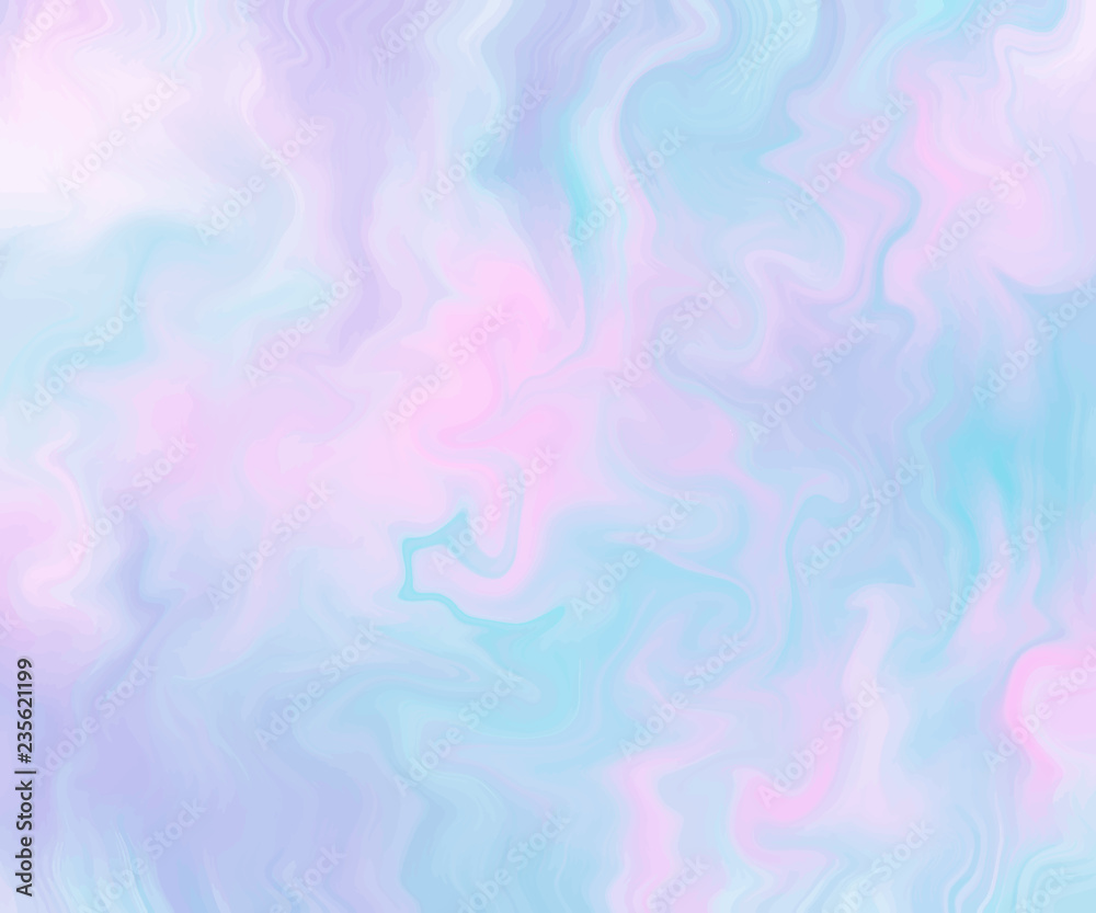 Magic Fairy and Unicorn background with light pastel rainbow mesh. Multicolor backdrop in girly pink, violet and blue colors. Fantasy holographic pattern with blurs and sparkles