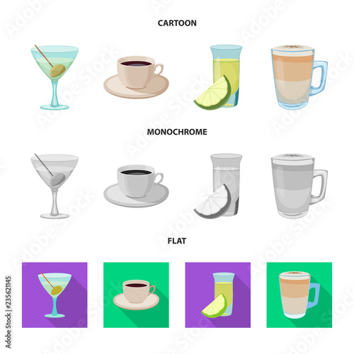 Vector design of drink and bar icon. Collection of drink and party stock symbol for web.