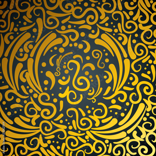 abstract and victorian golden pattern