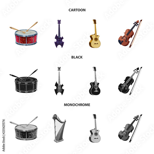 Isolated object of music and tune logo. Collection of music and tool stock symbol for web.