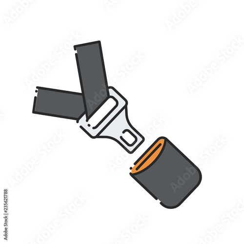 Car seat belt and lock icon.