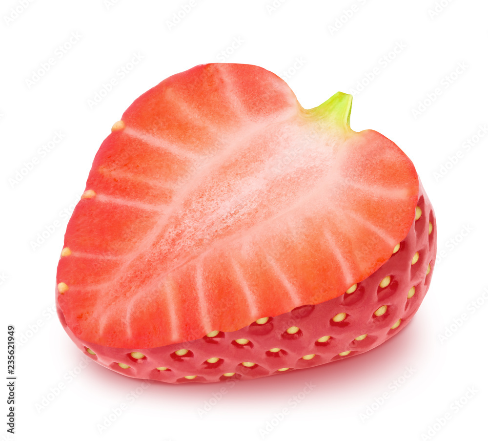 Half of strawberry isolated on a white.