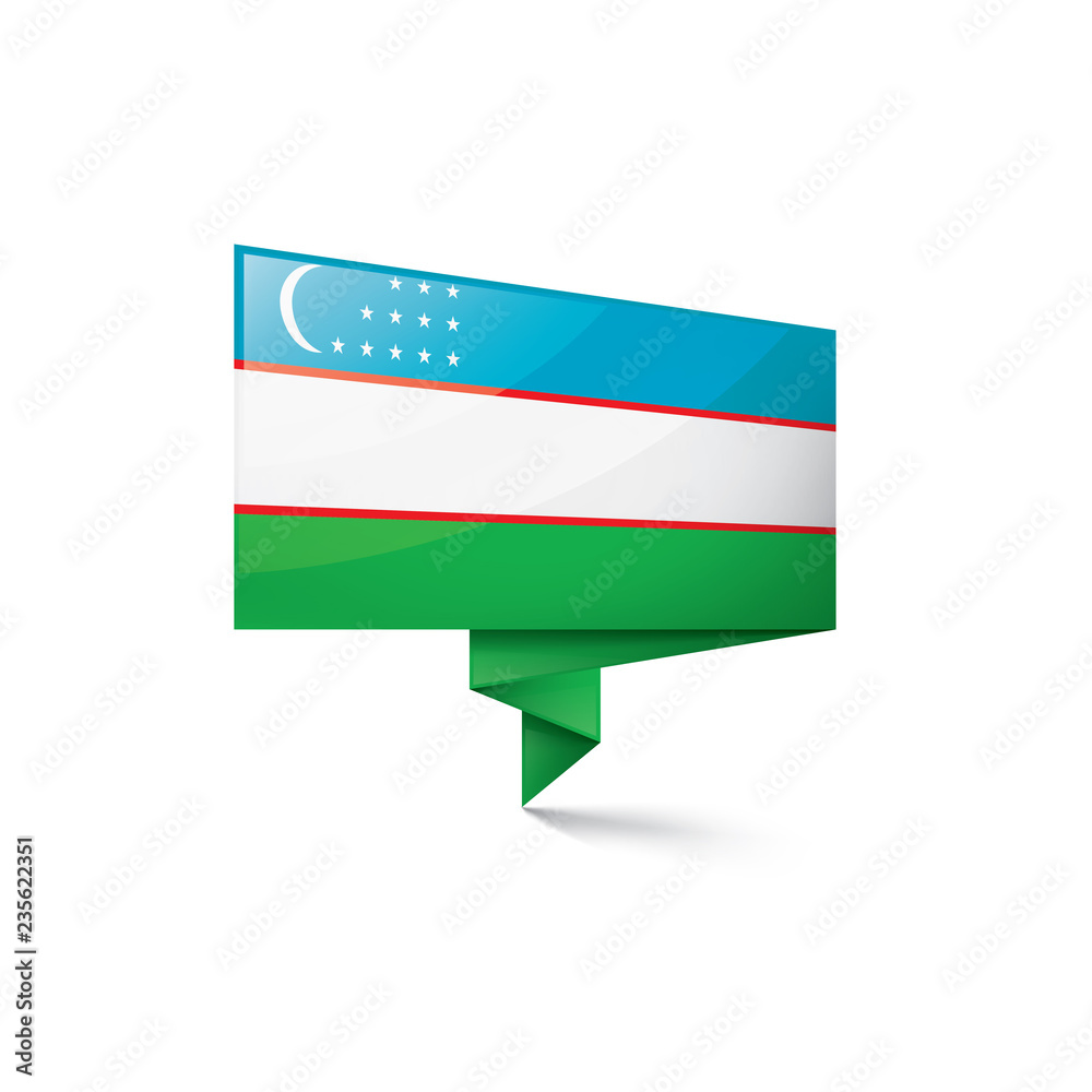 Obraz premium Uzbekistan flag, vector illustration on a white background