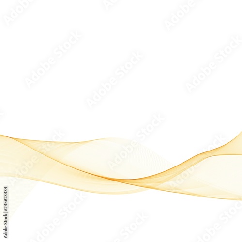 Abstract gold wavy on white background with golden color smooth curves wave lines for luxury background