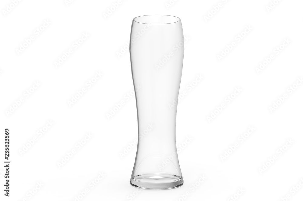 Empty beer glass on white background. 3D render Empty beer glass on white background. 3D render