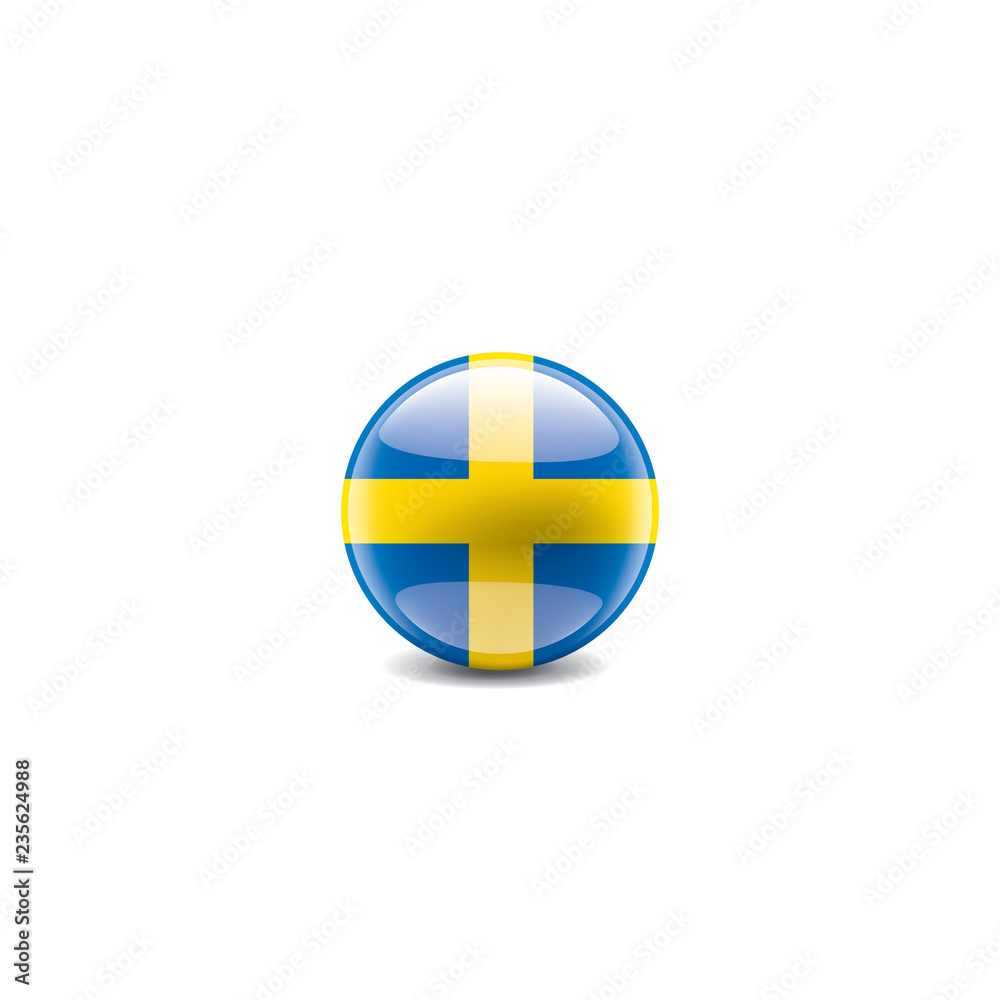 Sweden flag, vector illustration on a white background