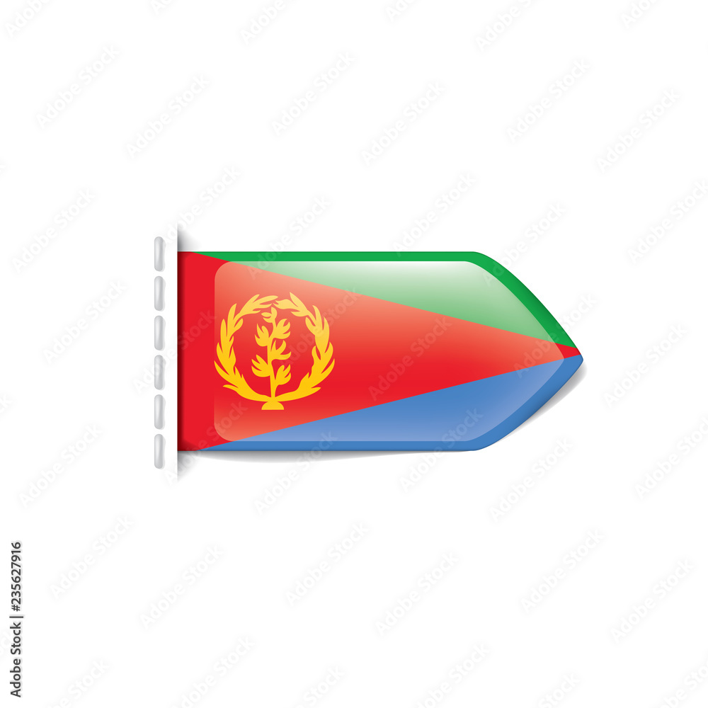 Fototapeta premium Eritrea flag, vector illustration on a white background
