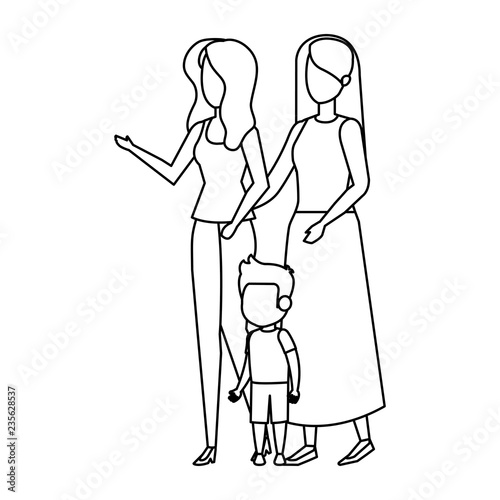 lesbian couple with son