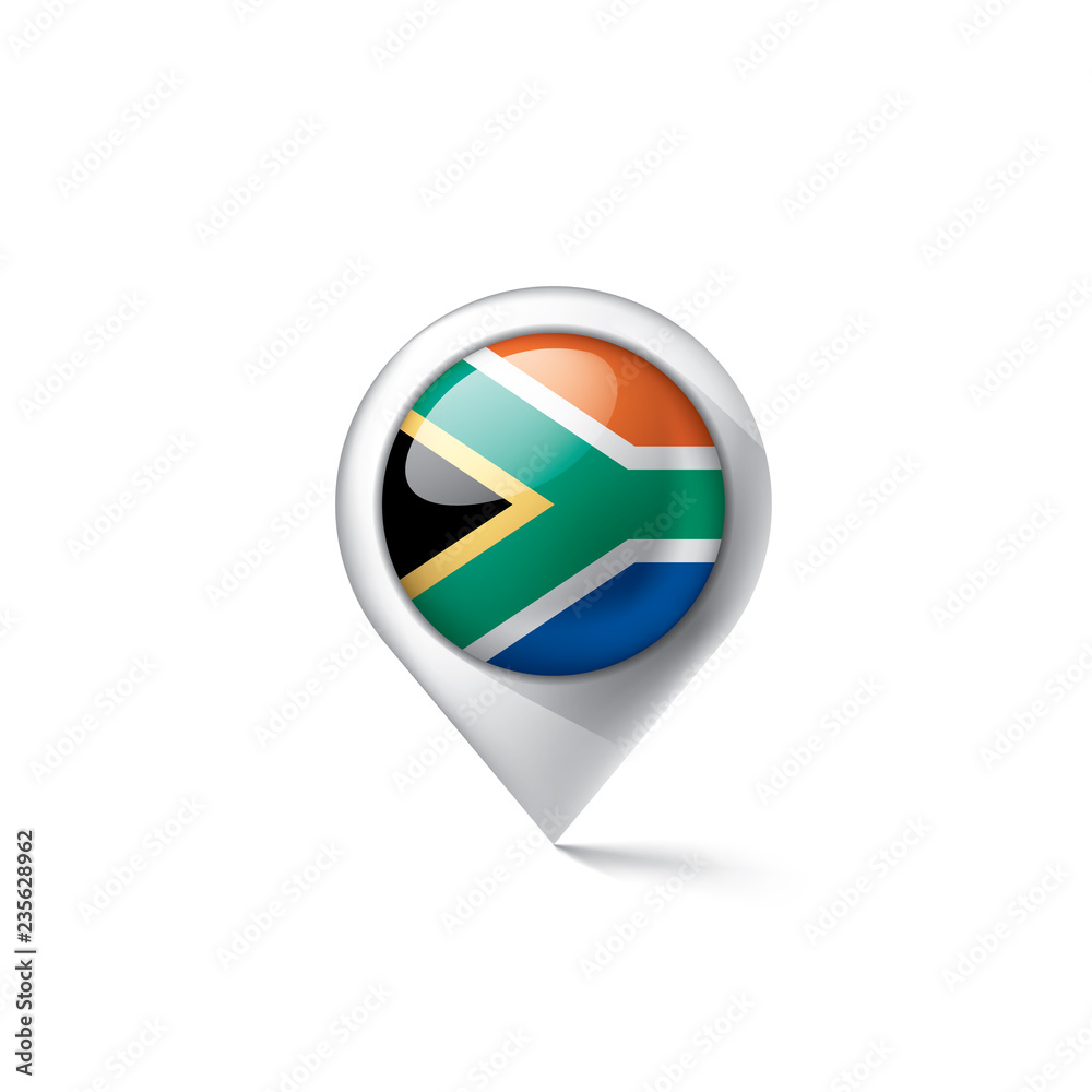 south africa flag, vector illustration on a white background