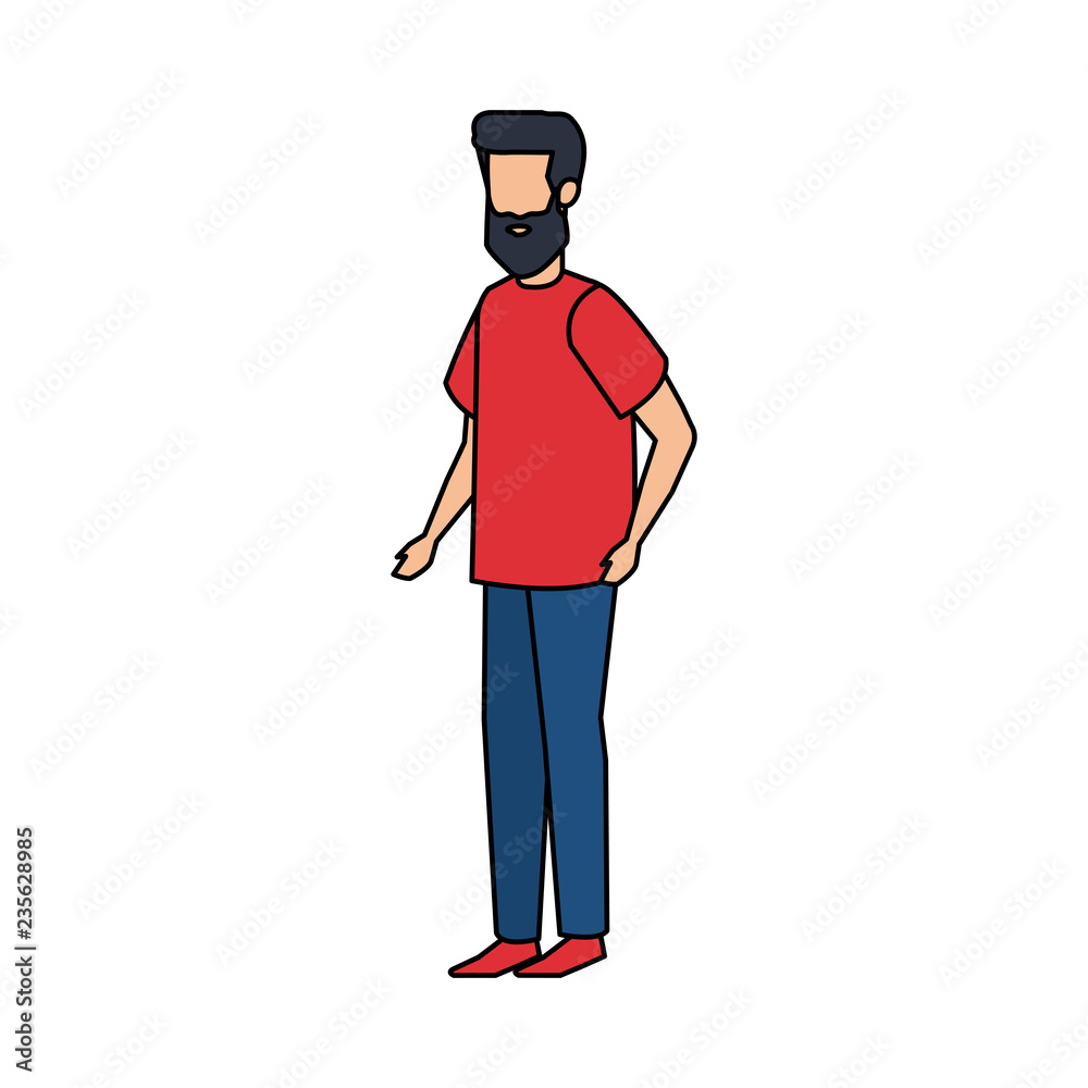 young man with beard avatar character young man with beard avatar character