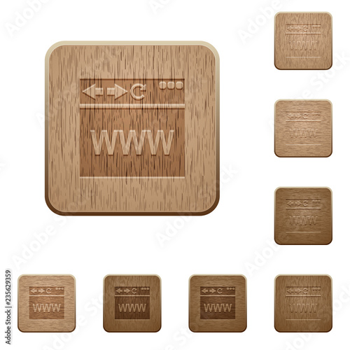 Browser webpage wooden buttons
